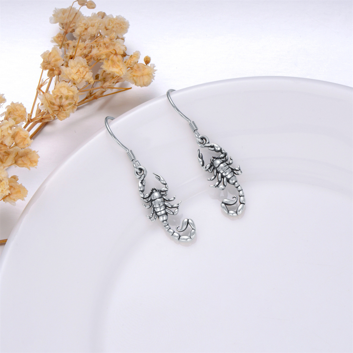 Sterling Silver Scorpio Drop Earrings-4