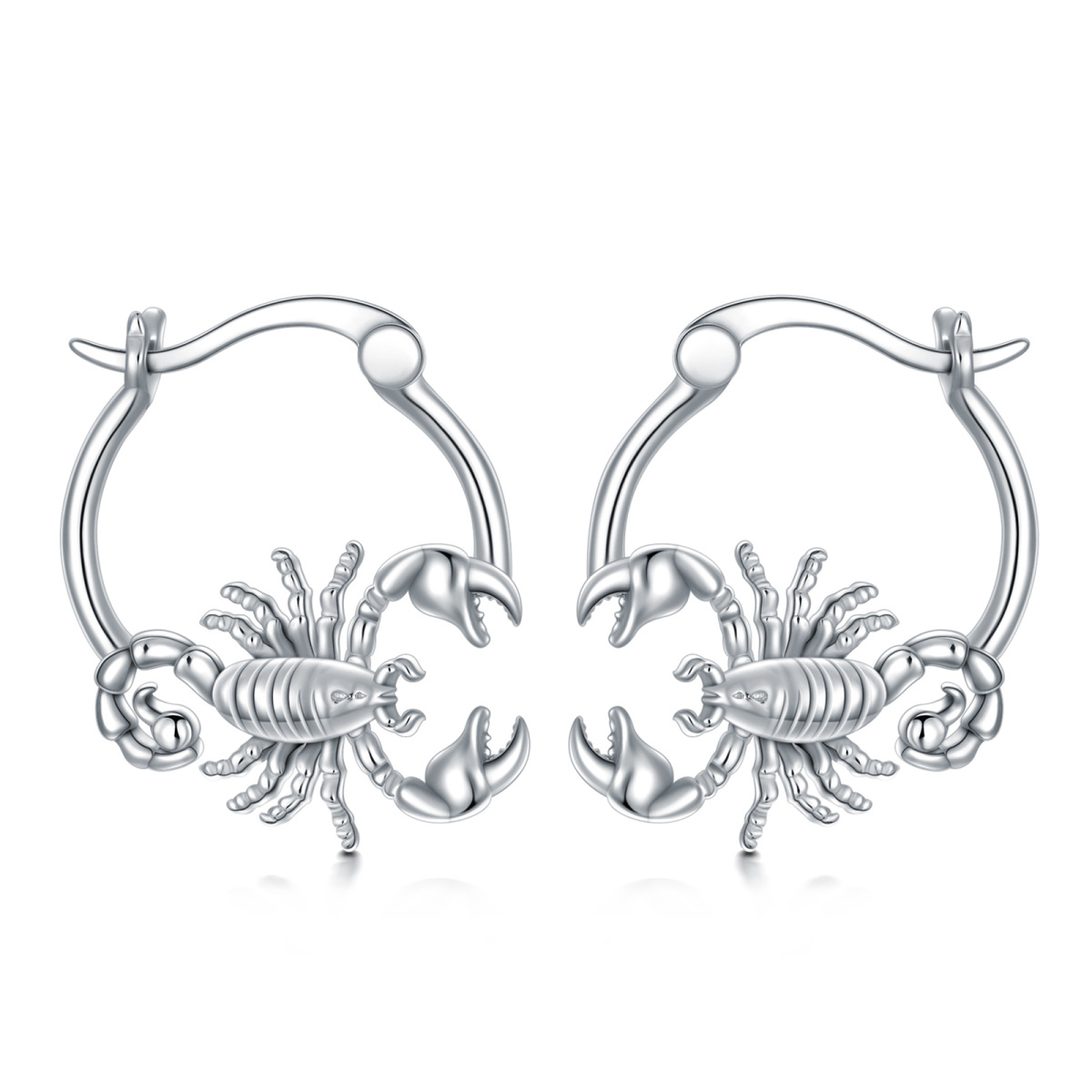 Orecchini a cerchio Scorpio in argento sterling-1