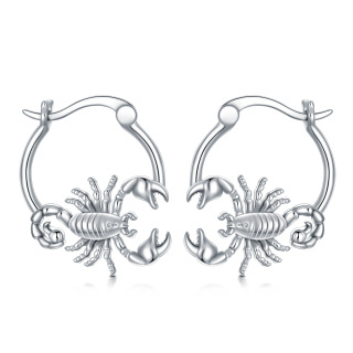 Sterling Silver Scorpio Hoop Earrings-4