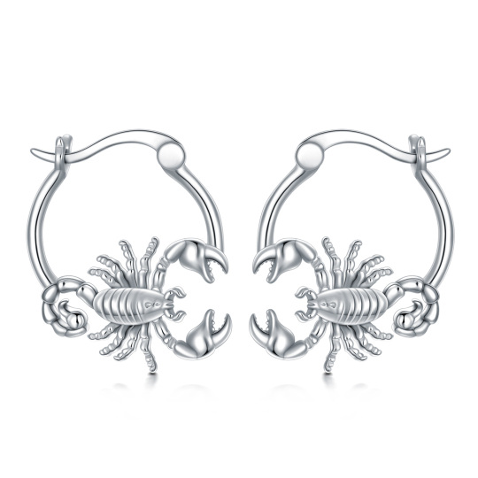 Sterling Silver Scorpio Hoop Earrings