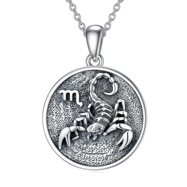 Sterling Silver Scorpio Pendant Necklace-4