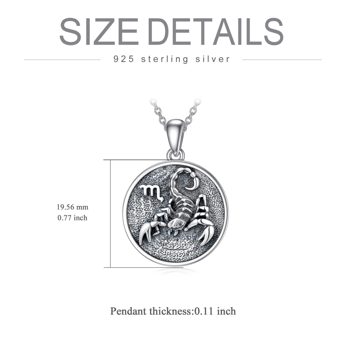 Collier en argent sterling avec pendentif Scorpion-5