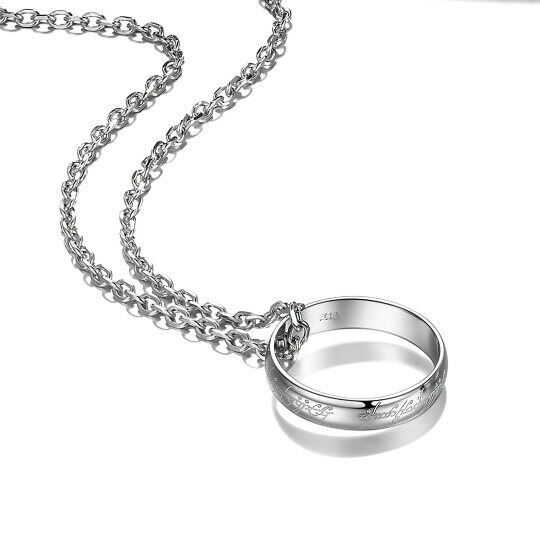 Sterling Silver Sculpture Pendant Necklace for Men