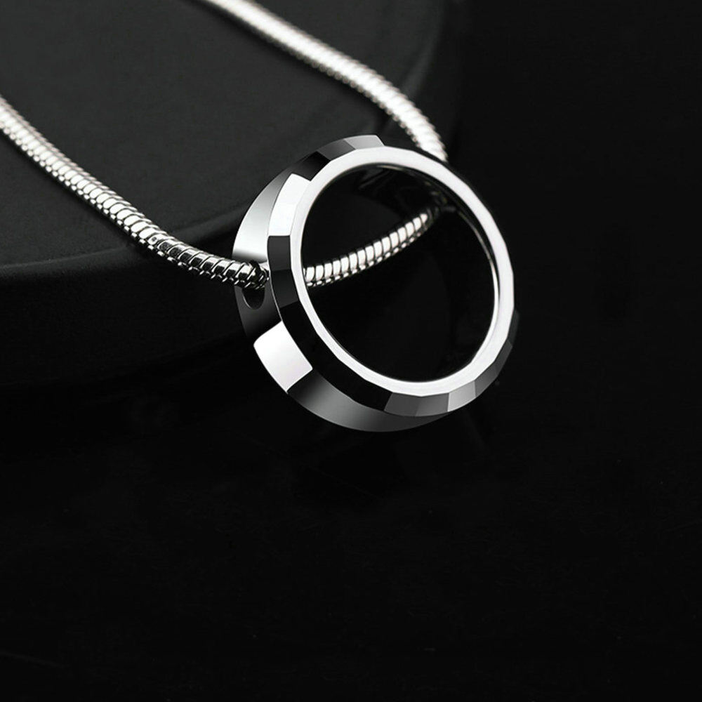 Sterling Silver Sculpture Personalized Engraving Pendant Necklace for Men-3