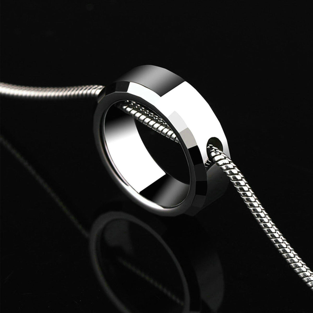 Collar Colgante Escultura de Plata de Ley con Grabado Personalizado para Hombre-4