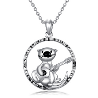 Sterling Silver Sea Otter Pendant Necklace-3