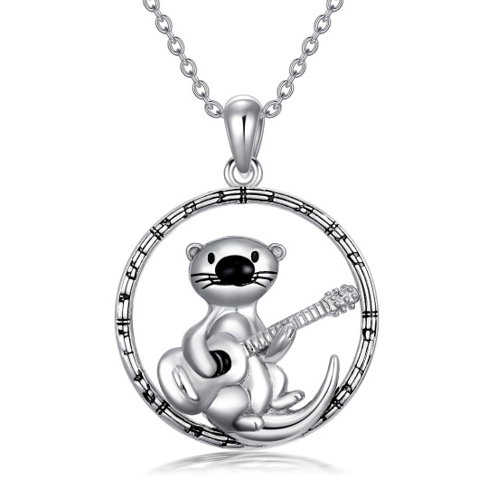 Collana con ciondolo a forma di lontra marina in argento sterling