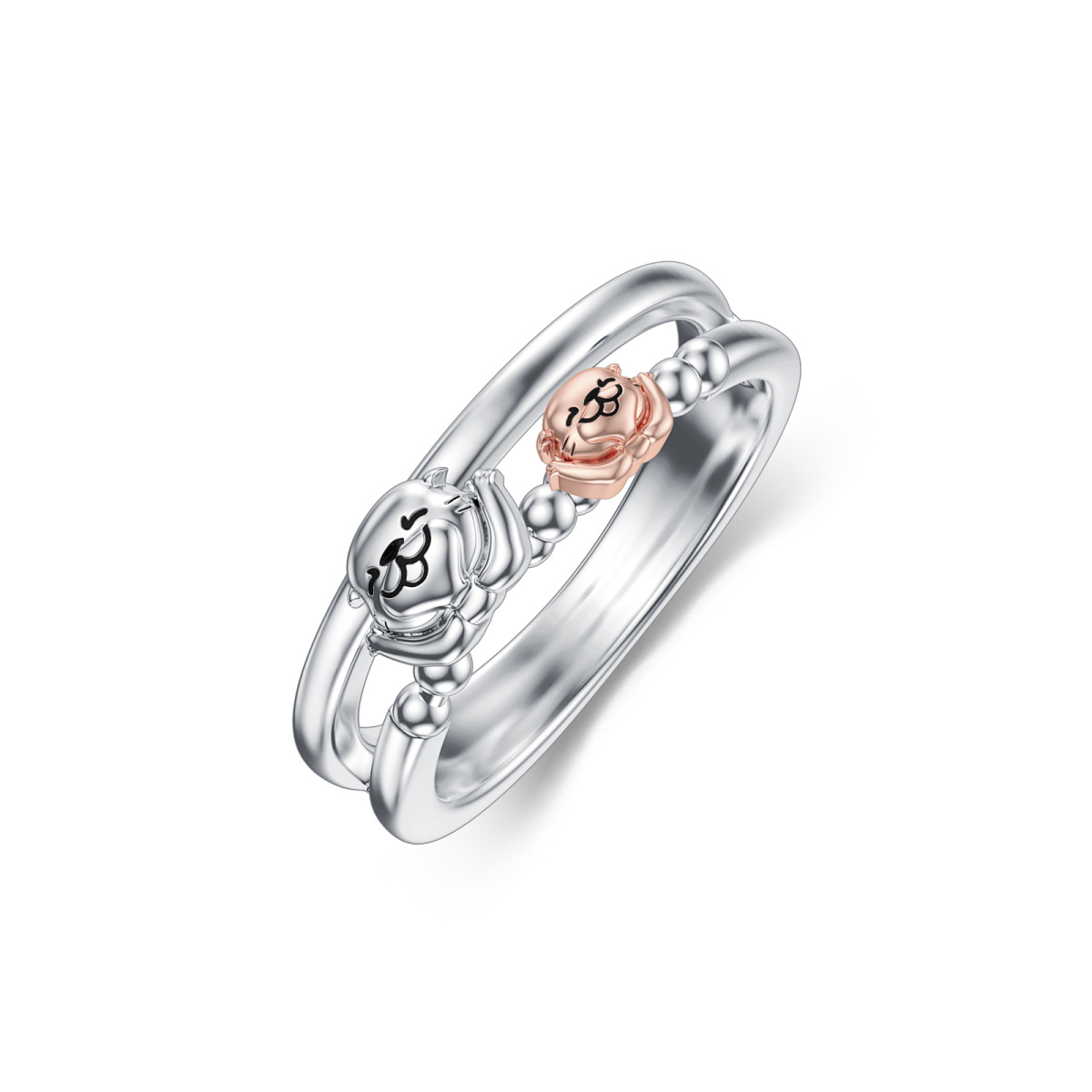 Anello in argento sterling con lontra marina-1