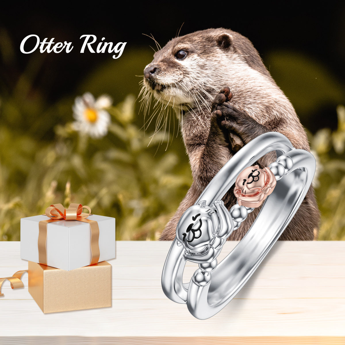 Sterling Silver Sea Otter Ring-4