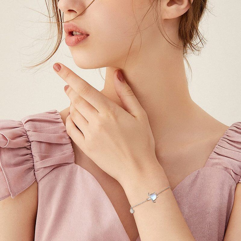 Sterling Silver Sea Turtle Curb Link Chain Bracelet-2