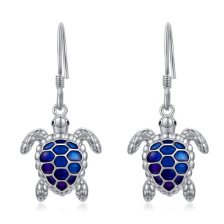 Sterling Silver Sea Turtle Drop Earrings-14