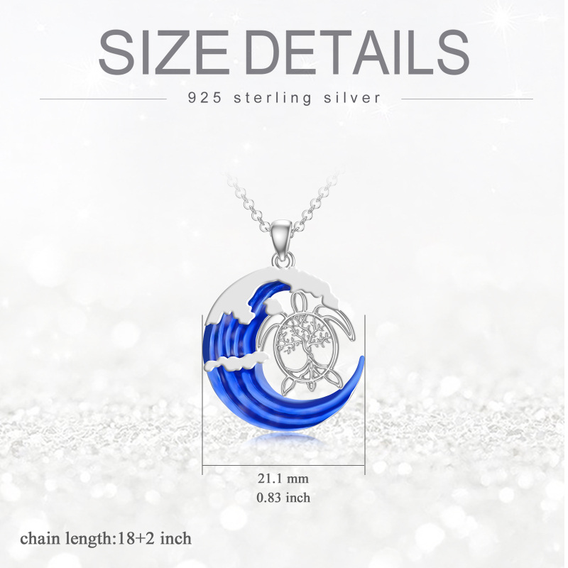 Sterling Silver Sea Turtle Pendant Necklace-3