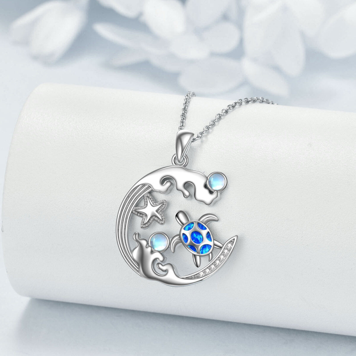 Collier pendentif tortue de mer en argent sterling-3