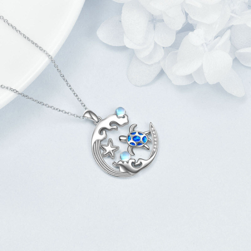 Sterling Silver Sea Turtle Pendant Necklace-4