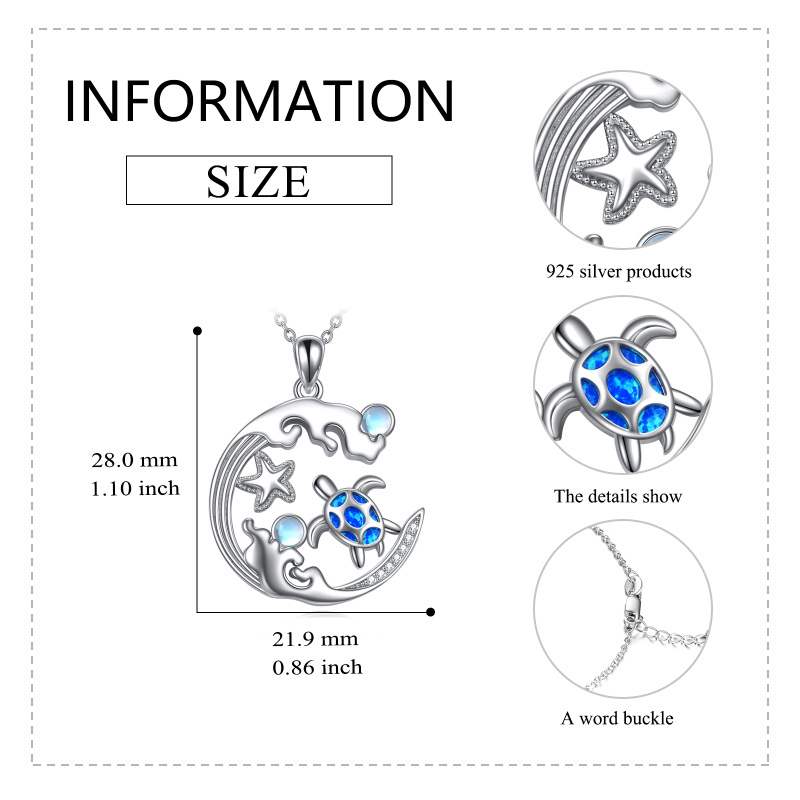 Sterling Silver Sea Turtle Pendant Necklace-5