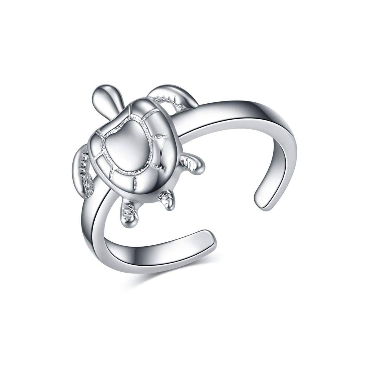 Anello con punta di tartaruga marina in argento sterling-1