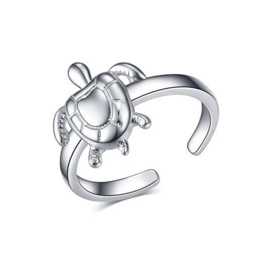 Anello con punta di tartaruga marina in argento sterling