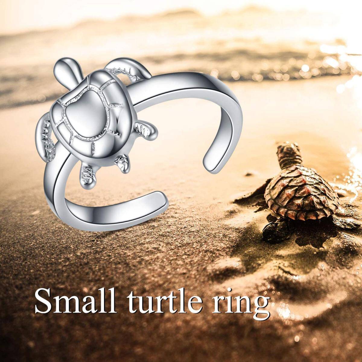 Sterling Silver Sea Turtle Toe Ring-6