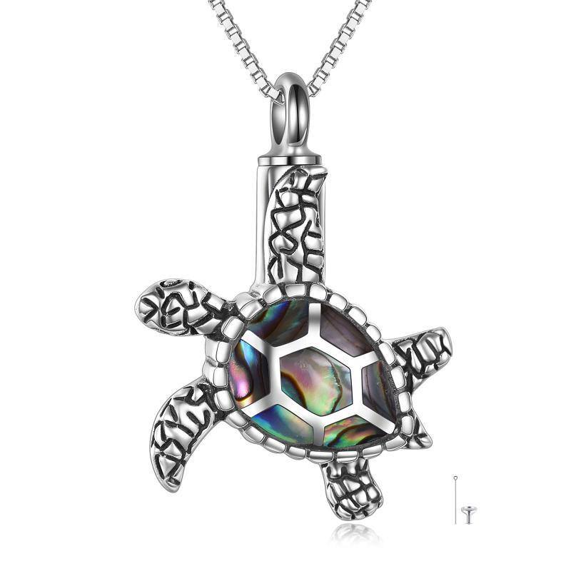 Sterling Silver Sea Turtle Urn Necklace for Ashes-1