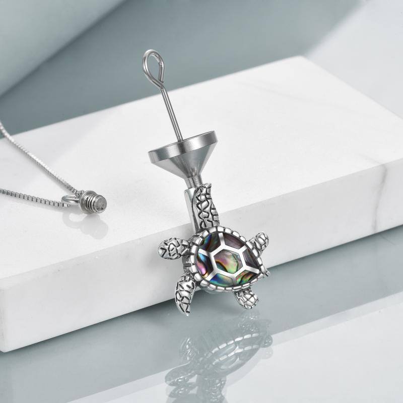 Sterling zilveren zeeschildpad urnenketting voor as-4