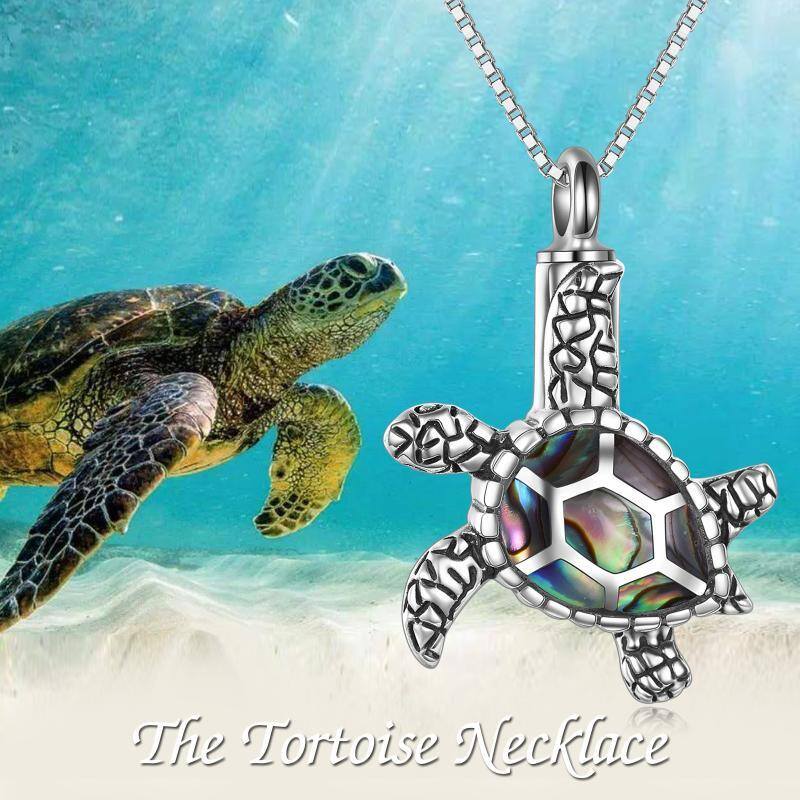 Sterling zilveren zeeschildpad urnenketting voor as-6