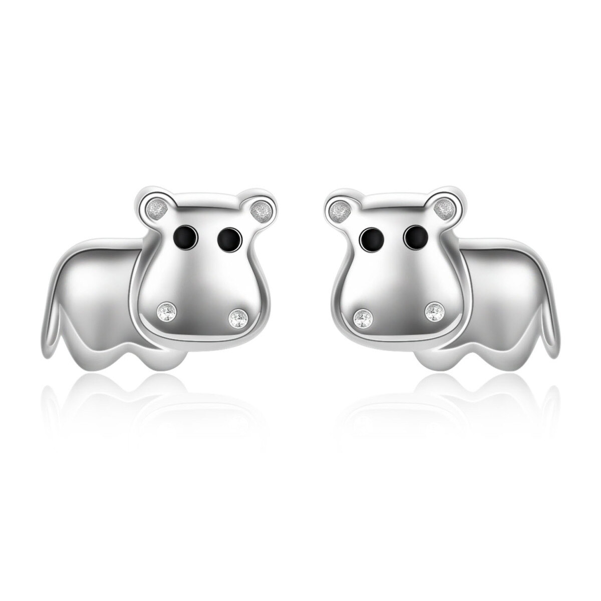 Sterling Silver Seahorse Stud Earrings-1