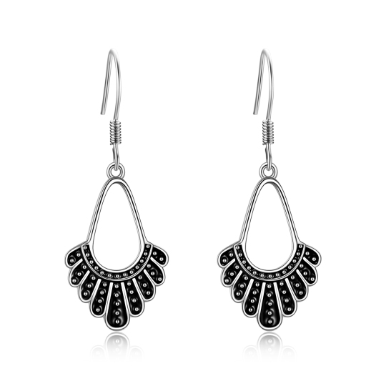 Sterling Silver Sector Drop Earrings