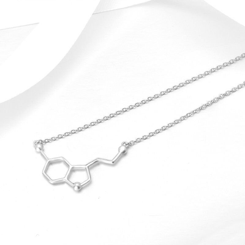 Halskette mit Anhänger „Serotonin-Molekül“ aus Sterlingsilber-5