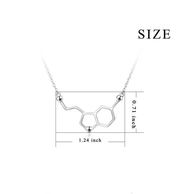 Sterling zilveren serotonine molecuul hanger ketting-4