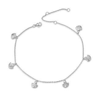 Sterling Silver Shell Single Layer Anklet-26