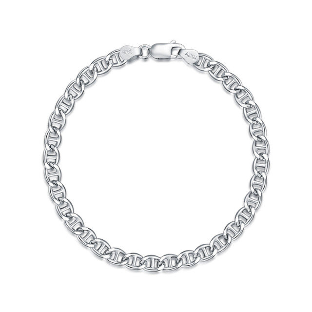 Bracelet de cheville en argent sterling à chaîne unique-1