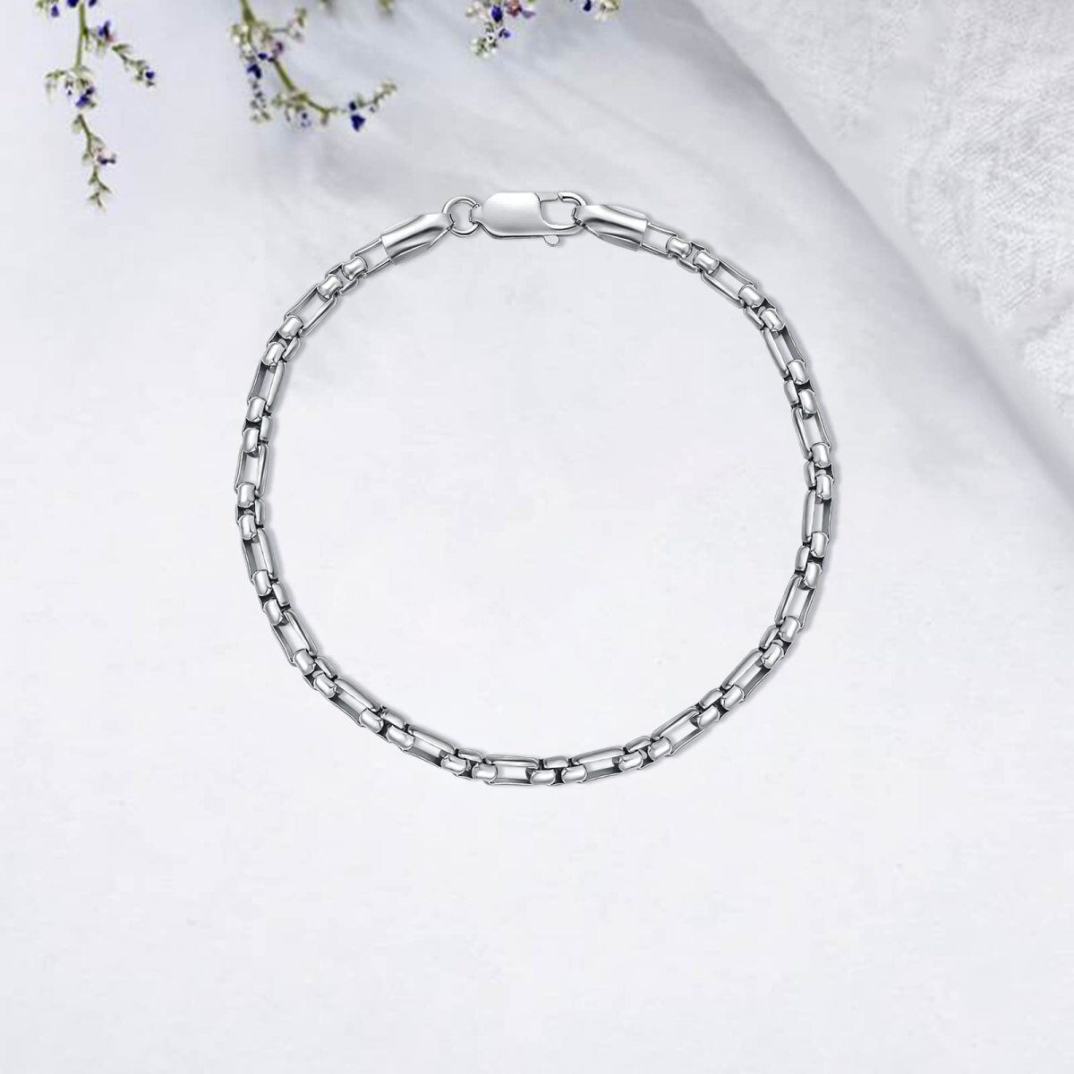 Bracelet de cheville en argent sterling à chaîne unique-5