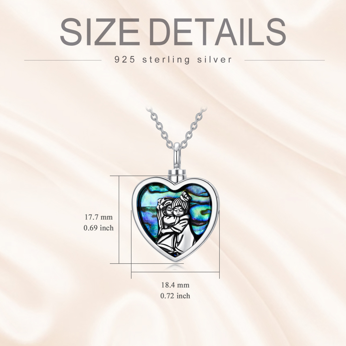 Sterling Silver Sisters Crystal Pendant Necklace-3