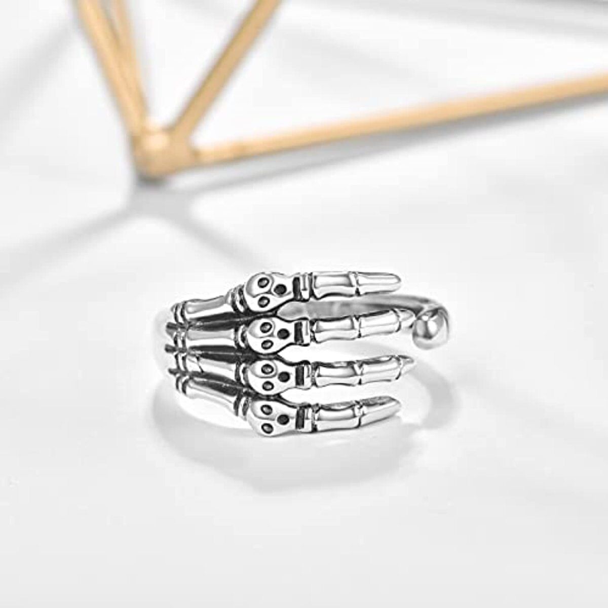 Sterling Silver Skeleton Open Ring-4