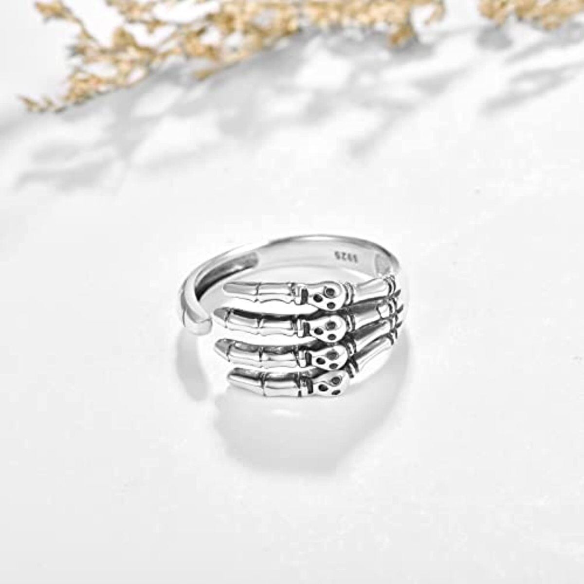 Sterling Silver Skeleton Open Ring-5