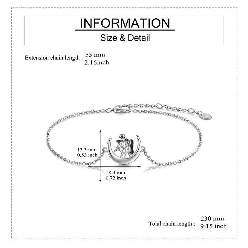 Sterling zilveren skelet hanger armband-5