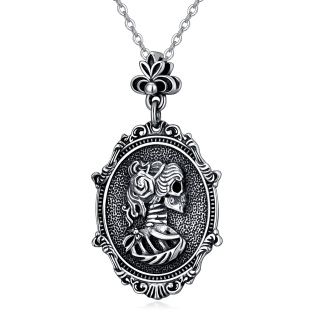 Sterling Silver Skeleton Pendant Necklace-13