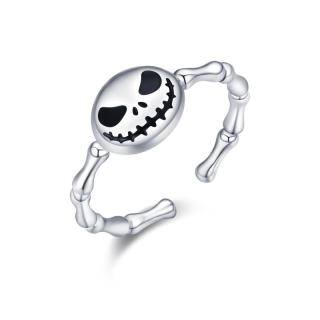 Sterling Silver Bone & Skull Open Ring-53