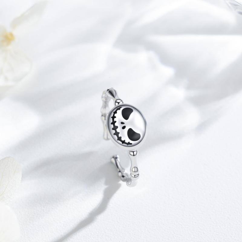 Sterling Silver Bone & Skull Open Ring-4