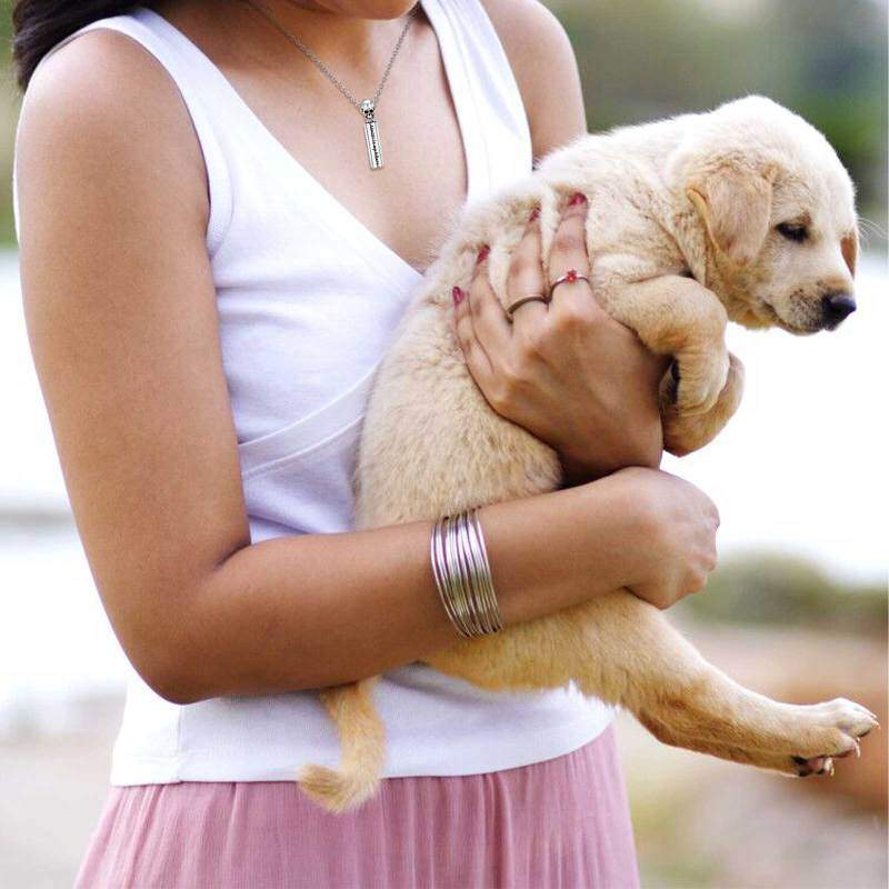 قلادة جرة رماد من الفضة الإسترلينية بتصميم جمجمة مع كلمة محفورة-2