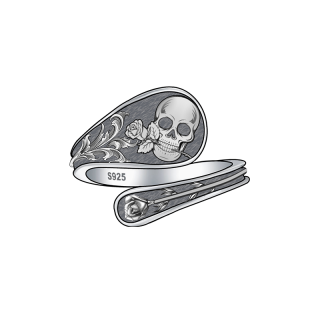 Sterling Silver Skull Open Ring-2