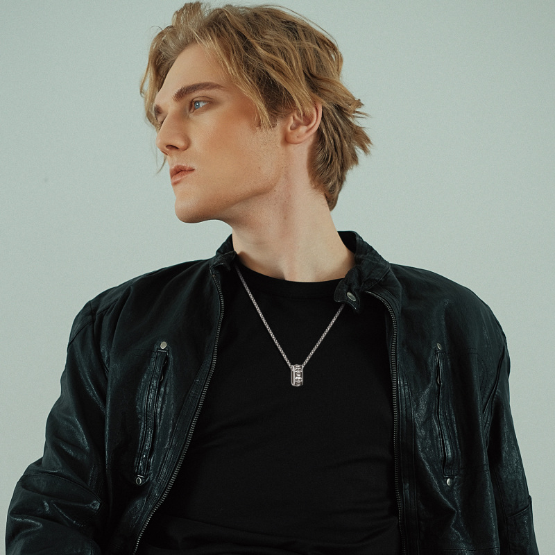 Sterling Silver Skull Pendant Necklace for Men-2