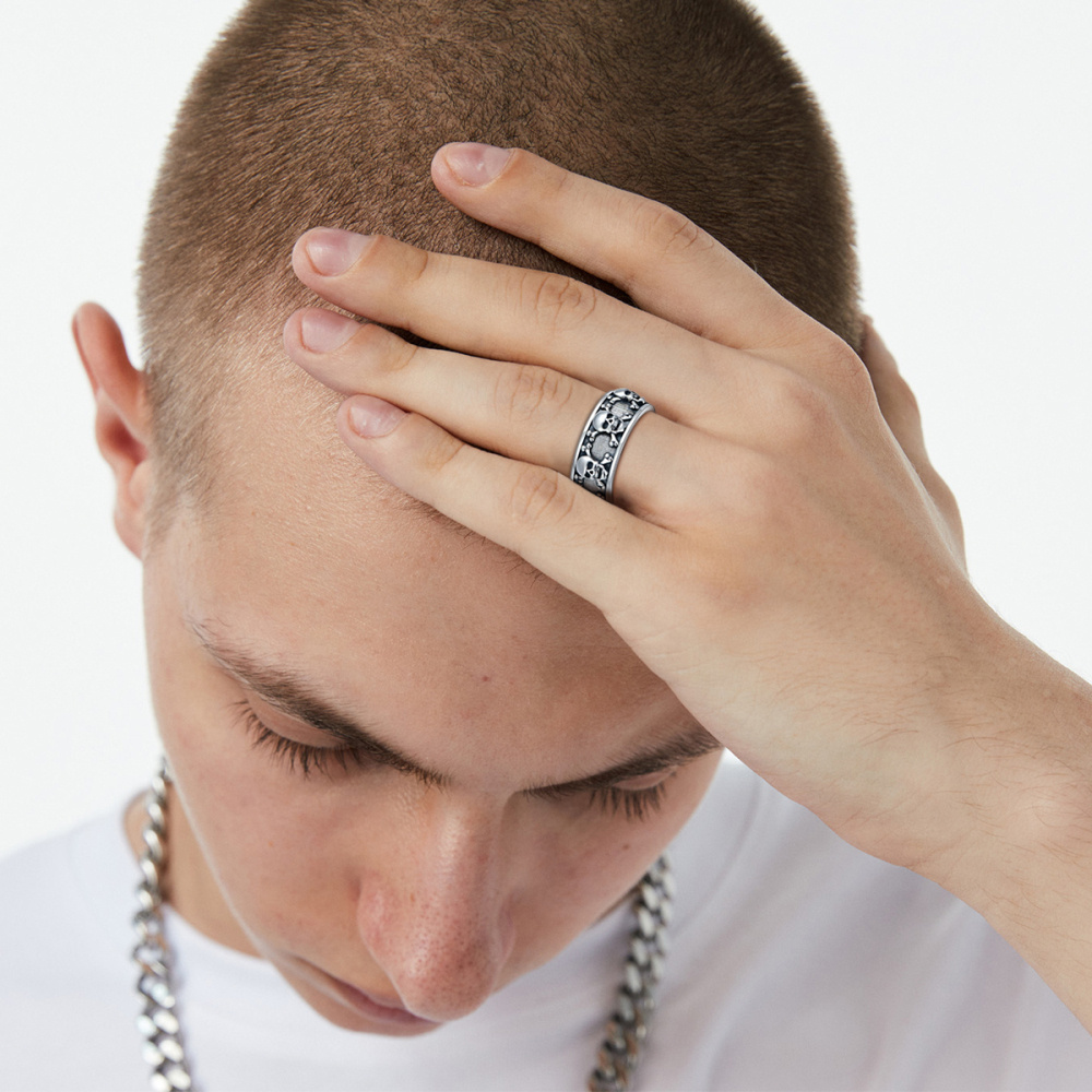 Sterling Silver Skull Ring for Men-2