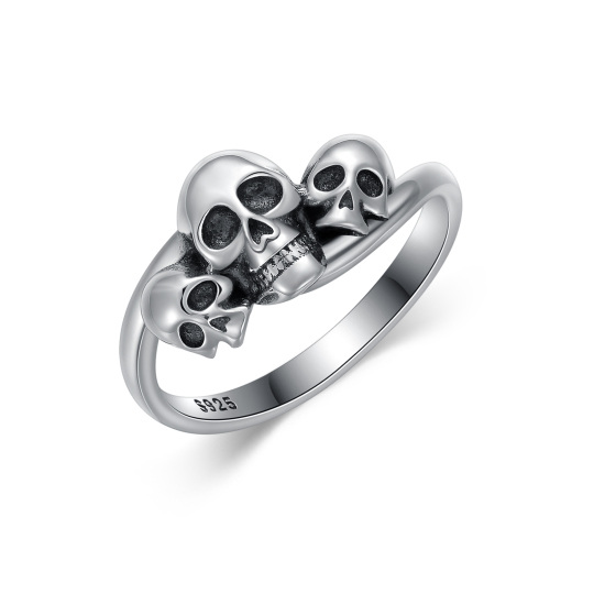 Bague en argent sterling avec tête de mort