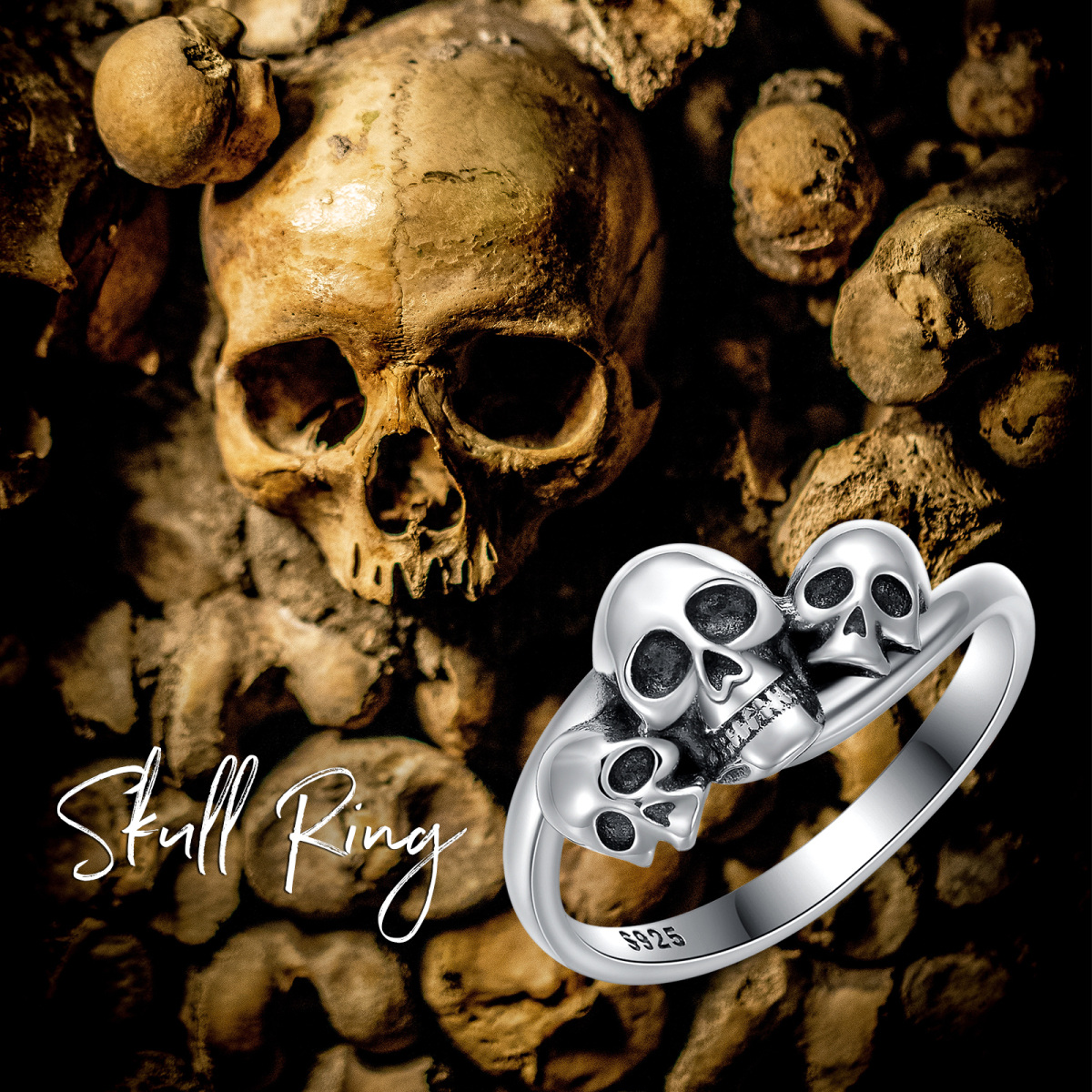 Sterling Silver Skull Ring-6