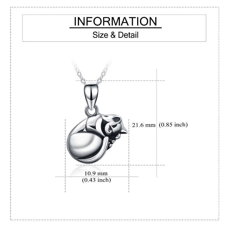 Collier en argent sterling pour cendres de chat endormi-6