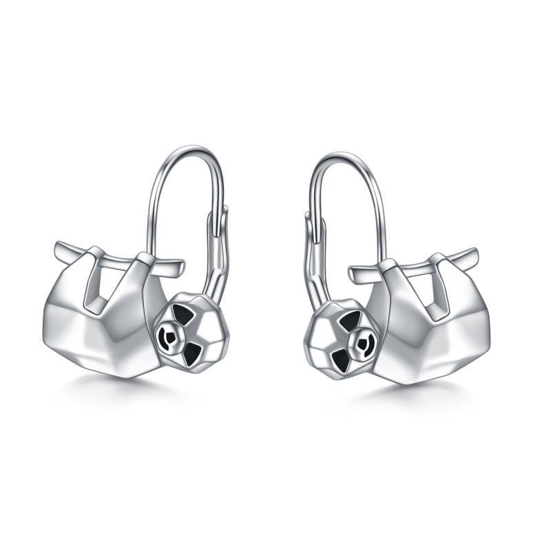 Sterling Silver Sloth Hoop Earrings-1