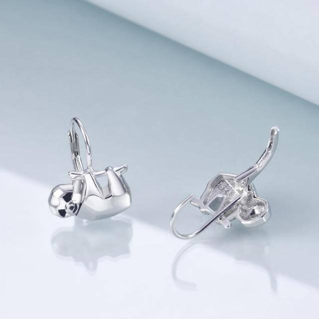 Sterling Silver Sloth Hoop Earrings-4