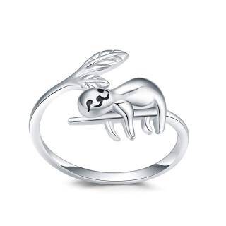 Sterling Silver Sloth Open Ring-24