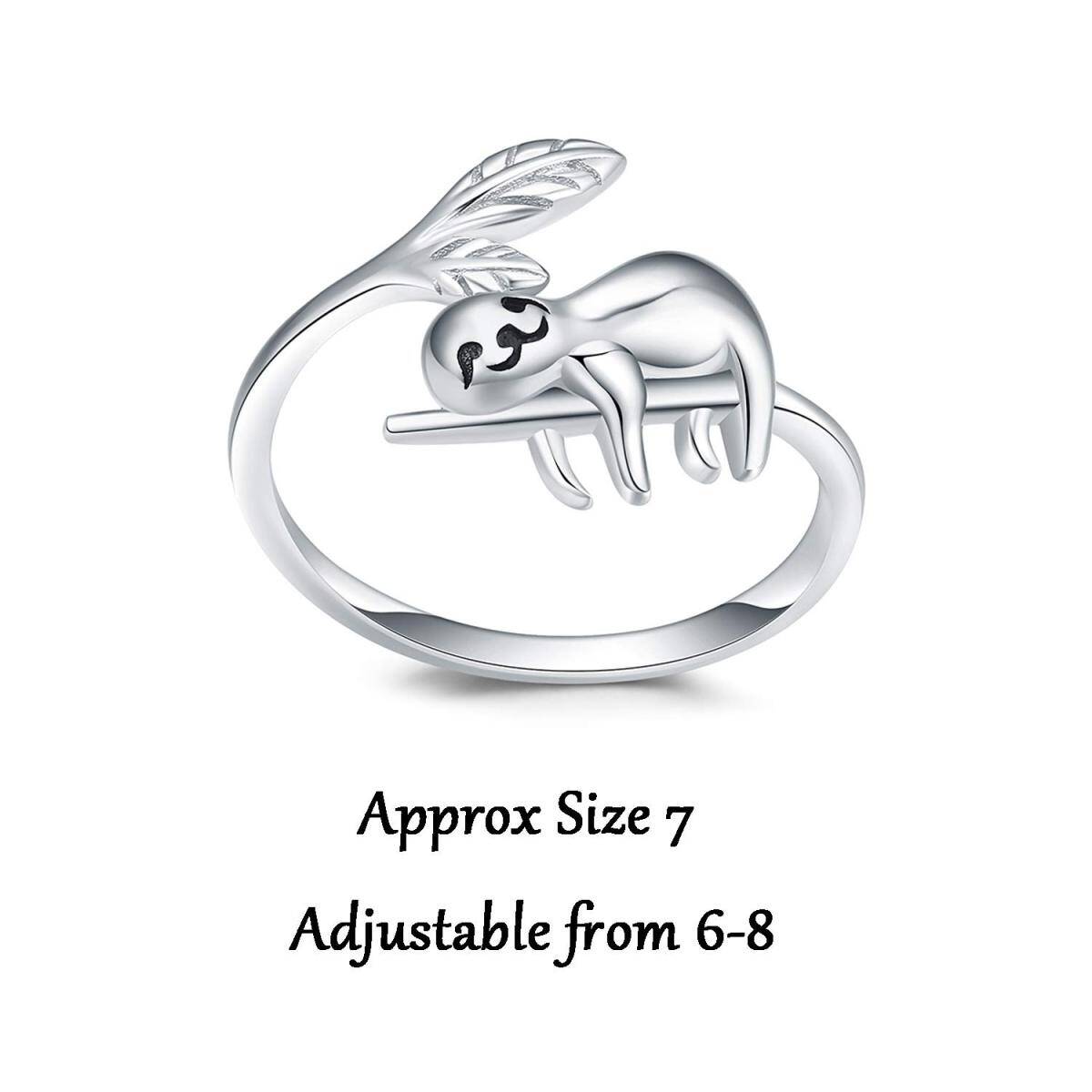 Sterling Silver Sloth Open Ring-4